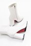 Women's Tll White Wrinkled Patent Leather Thick Heel Boots - 4