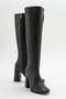 Black Skin Zippered Women's Boots