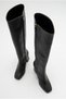 Black Skin Zippered Women's Boots - 4