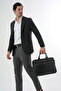 Black Faux Leather Briefcase - Plevr50073