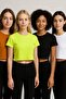 Women's 4 Pack Oversize Crop T-Shirt 100% Cotton Crew Neck T-Shirt - 2