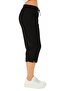 Women's Capri Elastic Waist Relaxed Cut Casual Straight Black Capri Pants - 6