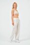 Women's Linen Wide Leg Elastic Waist Trousers - 2