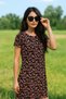 Women's Patterned Dress Crew Neck Short Sleeve Floral Summer Dress Comfortable Casual Dress Relbs10Çk - 7