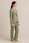 Women's Khaki Suit - Jacket and High Waist Pants Two Piece Set - 2