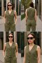 Linen Suit - Khaki Vest & Trousers Double Combination - Modern Fit Summer Stylish Suit - 3