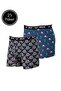 Men's Lycra Patterned and Solid 2'Li Boxer Pack