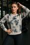 Women's Tie-Dye Pattern Crew Neck Colorful Oversize Relaxed Long Sleeve Sweatshirt