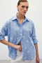 Casual Embroidered Shirt - Baby Blue - 5
