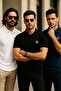 Men's 3-Pack T-Shirt Relaxed Fit 100% Cotton Polo Collar T-Shirt Black-Navy-White - 3