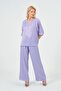 Women's Satin Suit Shiny Satin Pants Blouse - 2