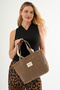 Cookie Waxed Canvas Waterproof Women's Shoulder Hand Bag High School and College School Bag(En:28 Size:25) - 5