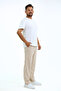 Double Fabric a Quality Baggy Straight Leg Trousers - 3