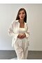 Elastic Waist Modal White Shirt and Trousers Suit - 4