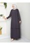 Plus size mother dress with stone sleeves - 5