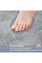 Ellora Gray Oval Bath Mat Set of 2 Leather and Non-Slip Base Soft Textured Machine Washable - 5