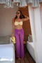 Marim Belt Detailed Lace Fuchsia Trousers