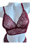 Bordo Lace Capless Bustier Panty Set - 4