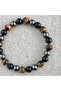 Tiger Eye, Obsidian and Hematite Natural Stone Bracelet - 5