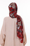 Retro Patterned Women's Shawl Red Estascarf - 3