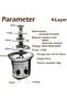 Stainless Steel 4 Tiers Chocolate Fountain Machine 1.8Kg Capacity Chocolate Fondue Waterfall Melting - 6