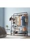 Heavy Duty Clothes Rail, Sturdy 120KG Black Metal Clothes Rack With Double Hanging Clothing Ra - 7