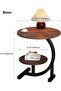 C-Shaped Side Table, 2-Tier Round End Table with Storage Shelf, Industrial Metal Frame, Sma - 6