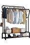 Hanging Garment Rack, Double-Rail Metal Heavy-duty Clothes Stand Rack Indoor Balcony Modern S
