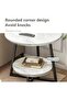 Round Coffee Table, Double Layer Sofa Side Table End Table, Imitation Marble Coffee Round Table Snac - 3