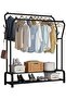 Hanging Garment Rack, Double-Rail Metal Heavy-duty Clothes Stand Rack Indoor Balcony Modern S - 2