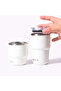 Stackable Coffee Set - Compact, Spill-proof Stainless Steel Travel Mug 240ml , Off White - 4