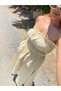 Butter Yellow Strapless Blouse Skirt Linen Suit - 6