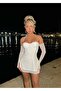 Women's Halter Long Sleeve Strapless Tulle Mini Dress - 5