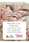 King Size 6-piece Modern Duvet Cover Set With Orange Floaral Design 220x240cm. - 3