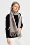 Women's Knitwear Single Color Tasseled Wool Scarf Mink - 5