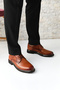 Genuine Leather Tan Men's Classic Shoes - 7