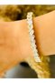 Flexible Water Way Steel Bracelet with Heart-Gold Color Acr5071