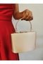 Women's Satin Nude Gold Evening Dress Portfolio Bag with Accessories - 4