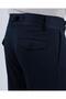 Italian Cut Belt Pleated Navy Blue Fabric Pants T10801 - 6