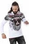 Cl515 Eagle Patterned White Thick Sweatshirt - 4