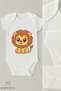 100% Cotton Cute Animal Figured Baby Bodysuit Unisex Snap Jumpsuit Summer Short Sleeve Bodysuit Lion - 2