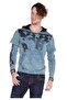 Cl279 Printed Stone Embroidered Men's Hooded Sweatshirt - 3