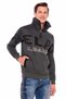 Cl385 Stoned Relax Fit Stand Zipper Collar Thick Sweatshirt - 2