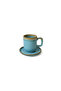 Shizen Yellow / Turquoise Formart Coffee Set 8 Pieces 4 Person Q46-Q40 - 7