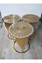3 Pieces of Coffee Table Covers (Excluding Coffee Tables)/33Cm/Silvery Shiny Gold/Artificial Leather/Glitter Does Not Shed/Can Be Washed. - 4