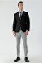 Men's Black Checkered Combination Slim Fit Suit