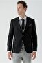 Men's Black Checkered Combination Slim Fit Suit - 3