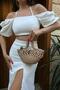 Ortega Handmade Mini Straw Crossbody Bag Mink - 7