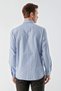 Men's Blue Trend Striped Pattern Button Collar Regular Fit Shirt - 5