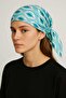 Betty Bands Bandana Retro Blue Pattern Satin Scarf - Vintage Headscarf with Scarf Tie